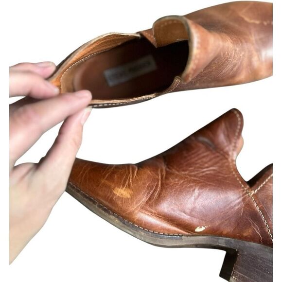 Steve Madden Austin Mid Ankle Leather Boots Size 9.5 Heel Western Cowboy Texas - Picture 7 of 7